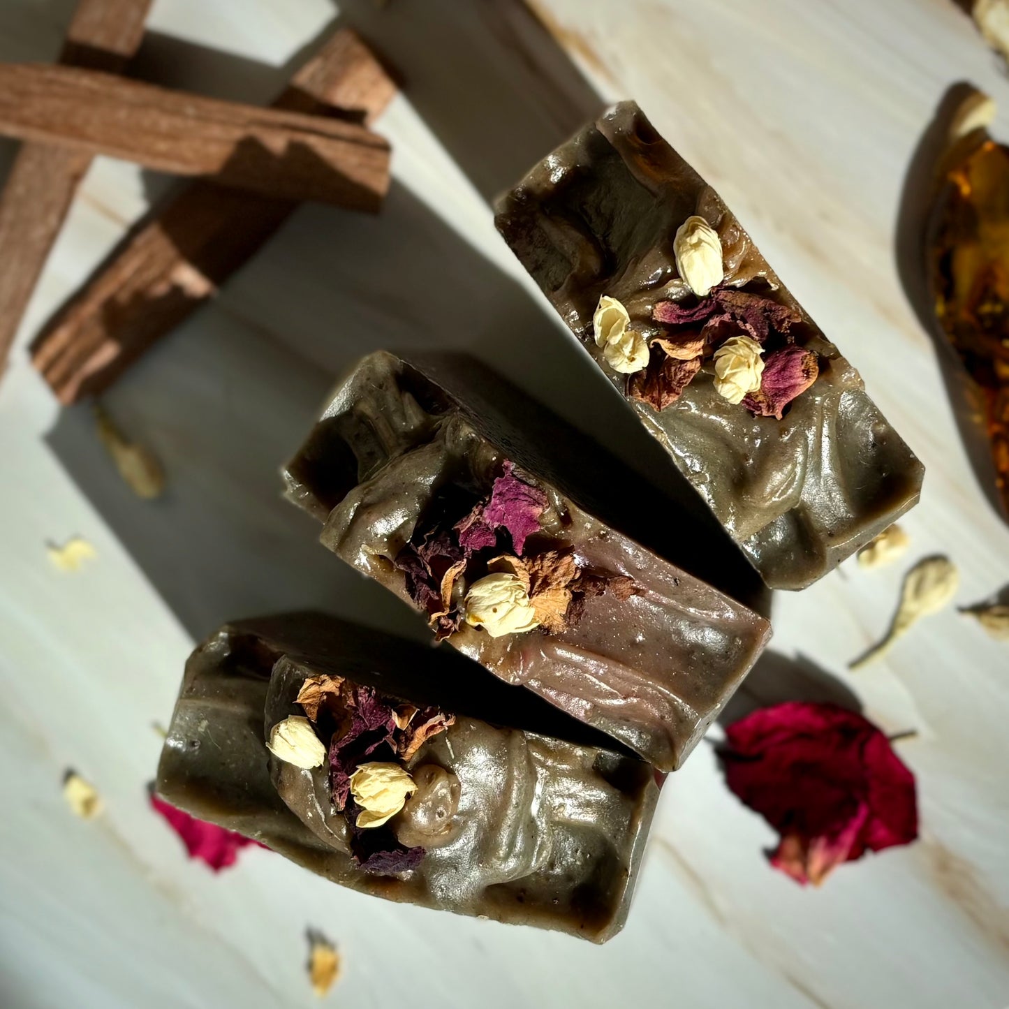 Handcrafted Artisan Soap, Handmade Natural Face Cleansing Bar, BLACK ORCHID & AMBER   Luxury Scented Body Soap