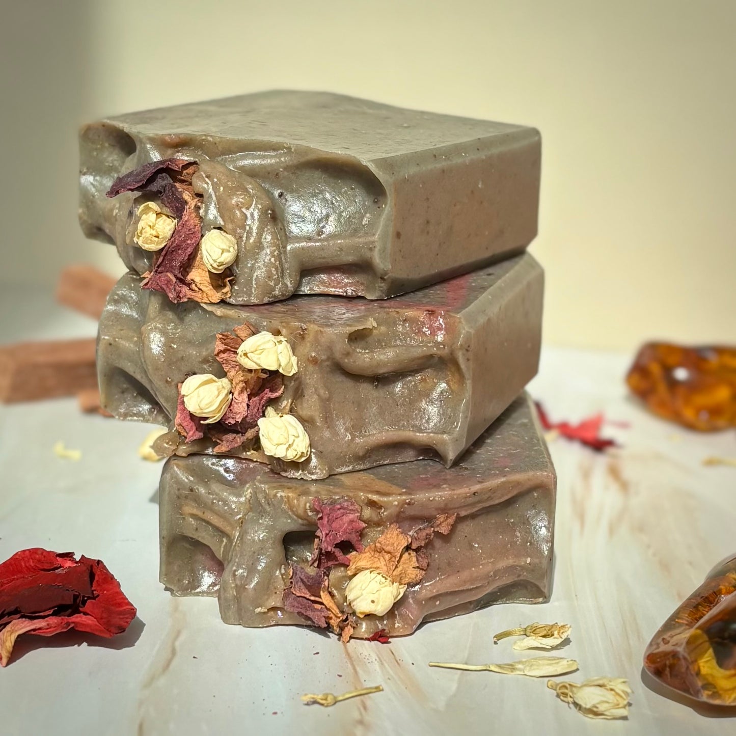 Handcrafted Artisan Soap, Handmade Natural Face Cleansing Bar, BLACK ORCHID & AMBER   Luxury Scented Body Soap