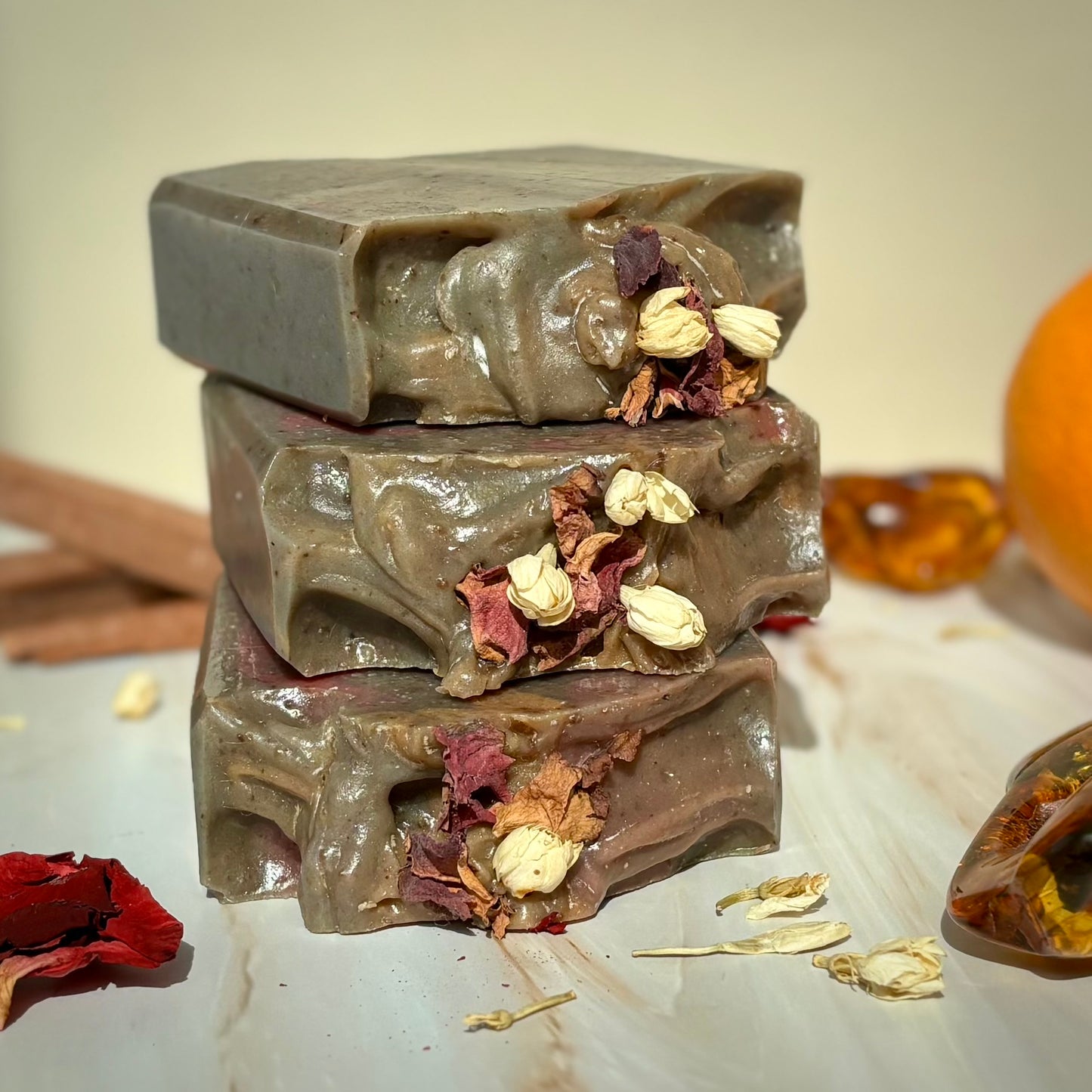 Handcrafted Artisan Soap, Handmade Natural Face Cleansing Bar, BLACK ORCHID & AMBER   Luxury Scented Body Soap