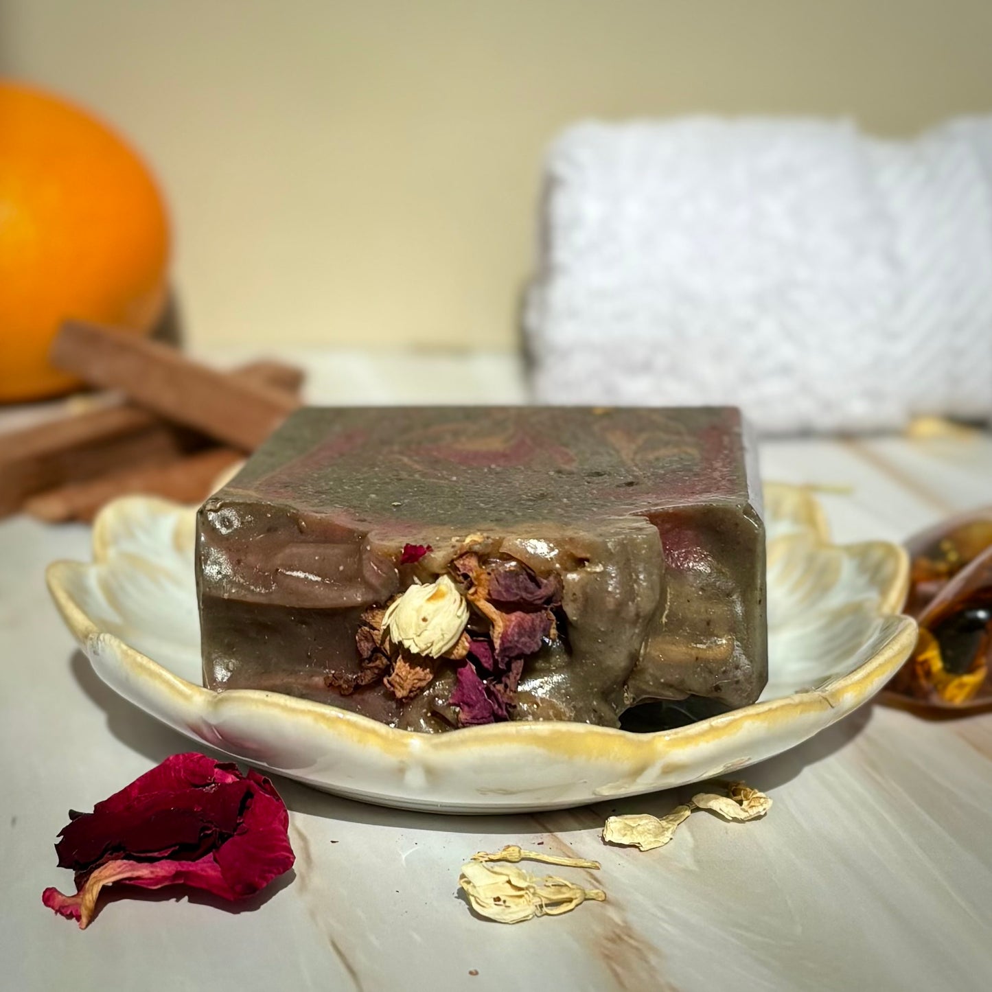 Handcrafted Artisan Soap, Handmade Natural Face Cleansing Bar, BLACK ORCHID & AMBER   Luxury Scented Body Soap
