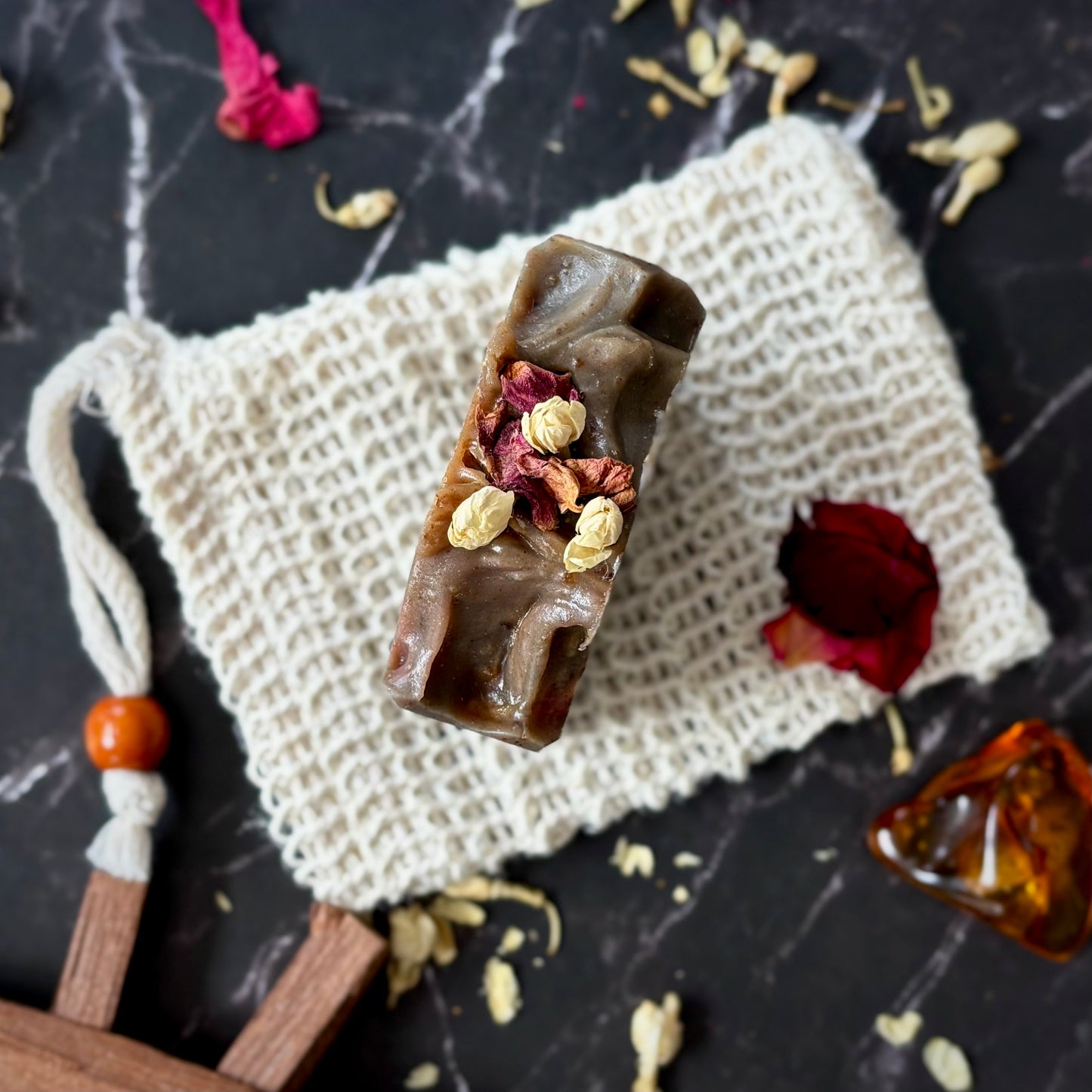 Handcrafted Artisan Soap, Handmade Natural Face Cleansing Bar, BLACK ORCHID & AMBER   Luxury Scented Body Soap