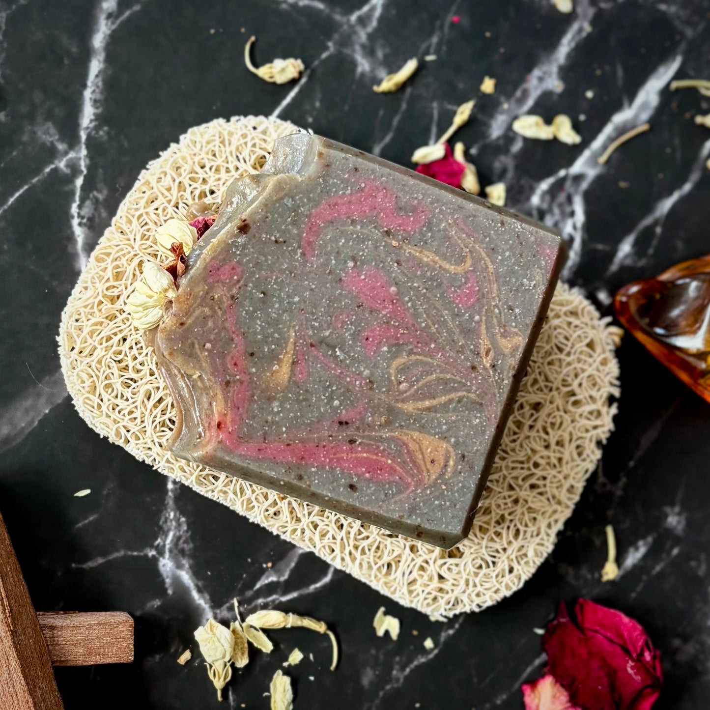 Handcrafted Artisan Soap, Handmade Natural Face Cleansing Bar, BLACK ORCHID & AMBER   Luxury Scented Body Soap